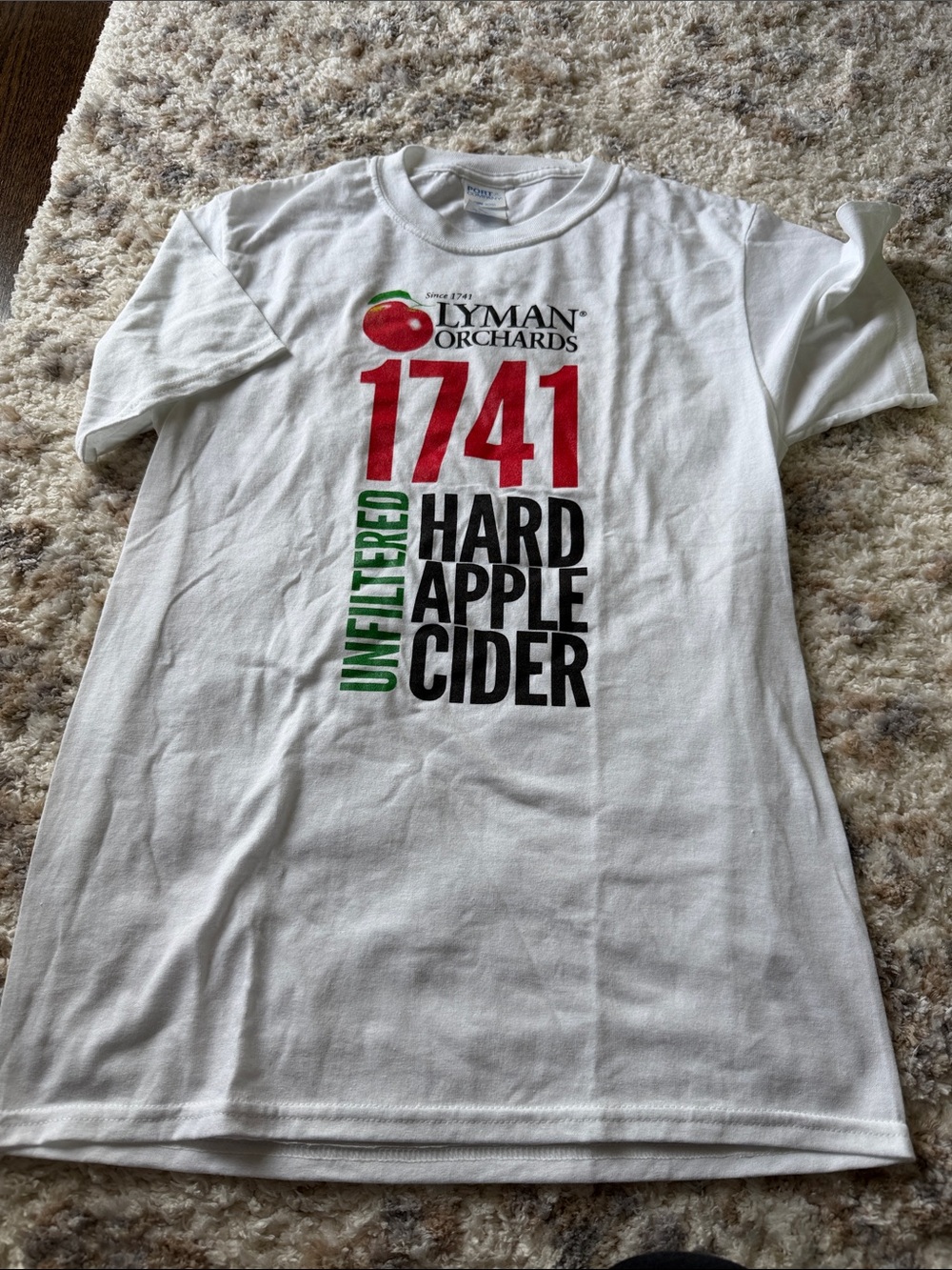 1741 White Graphic Tee Unfiltered Hard Apple Cider Lyman orchards vintage tee